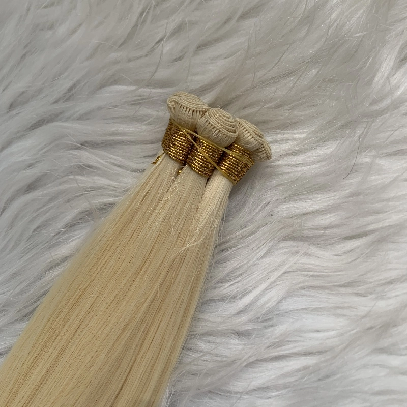 EMEDA 100% Virgin Human Hair 613 Blonde Double Drawn Hand Tied Weft HJ064